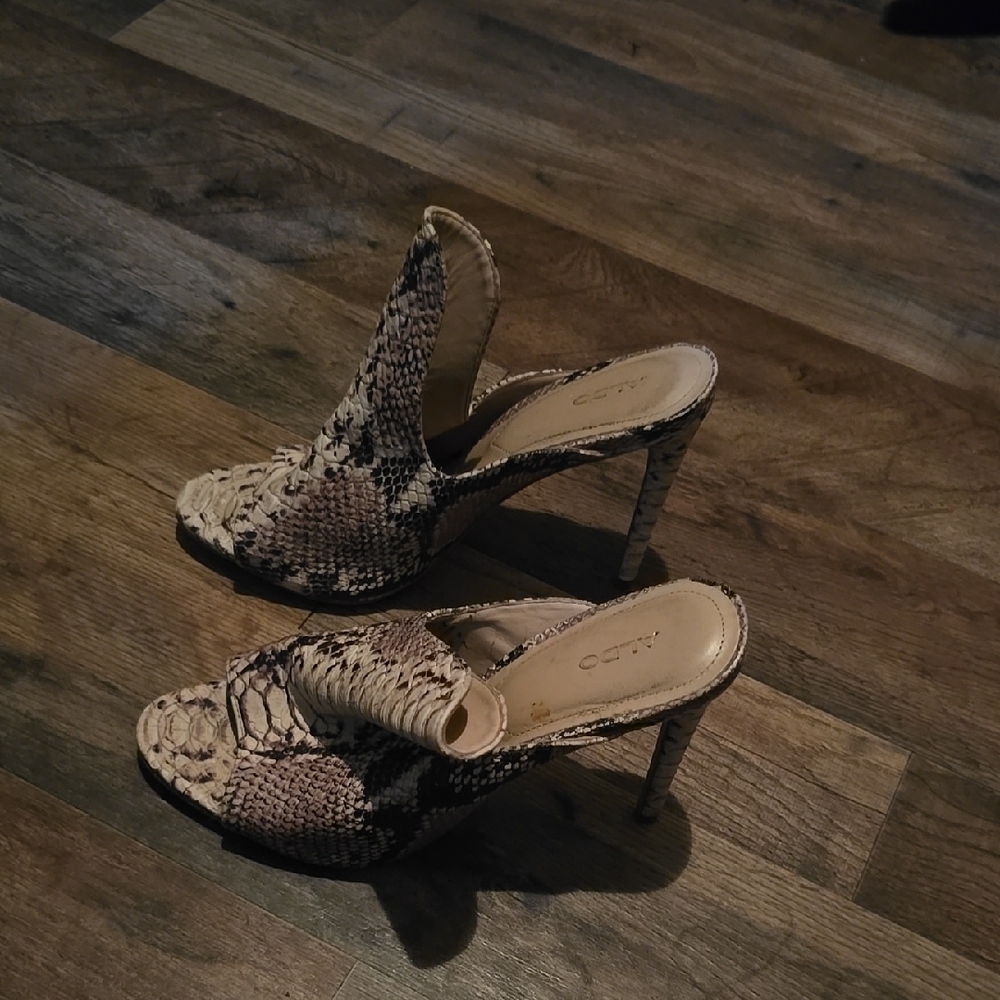 Aldo Brown Snakeskin Heels